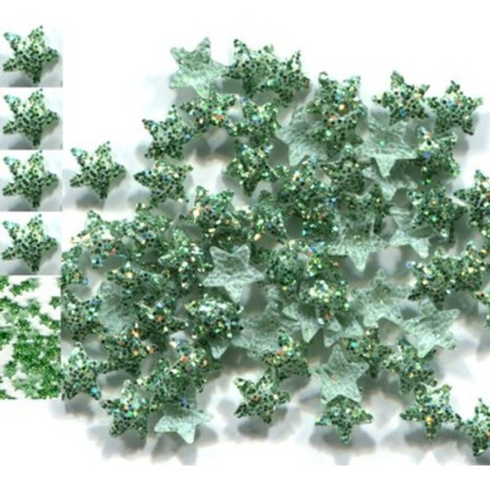 GLITTER STARS Rhinestuds iron-on hot-fix 5mm  PINE GREEN   2 Gross 288 Pieces‎